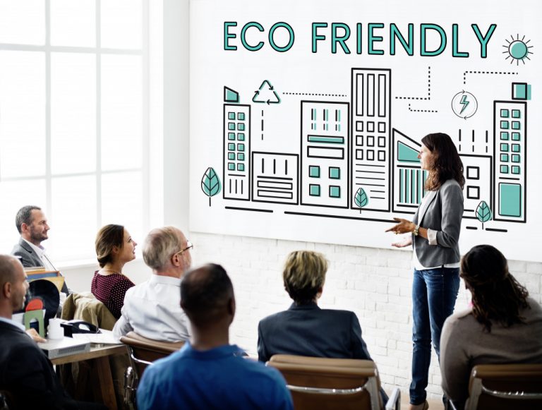 person discussing about eco-friendly