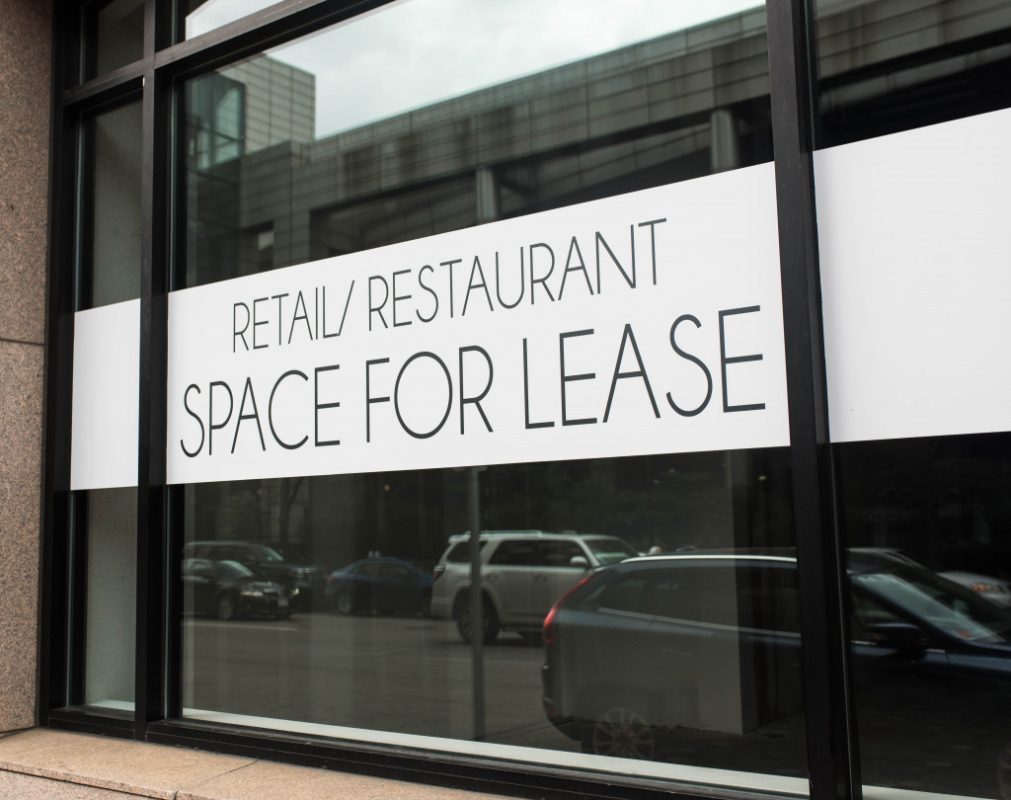 space for lease signage on establishment